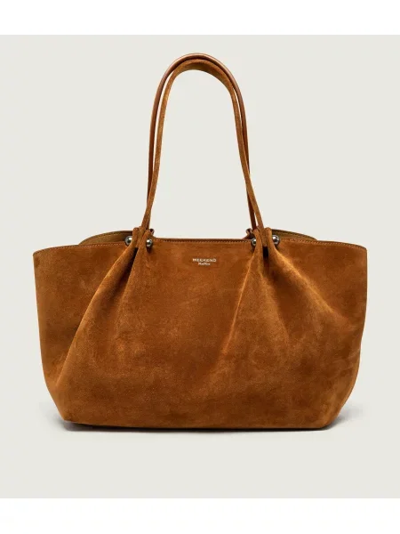 Weekend MaxMara Geantă shopper Wkapesi | piele întoarsă maro