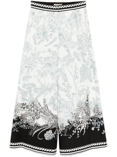 Pantaloni Elie Saab cu imagine alb