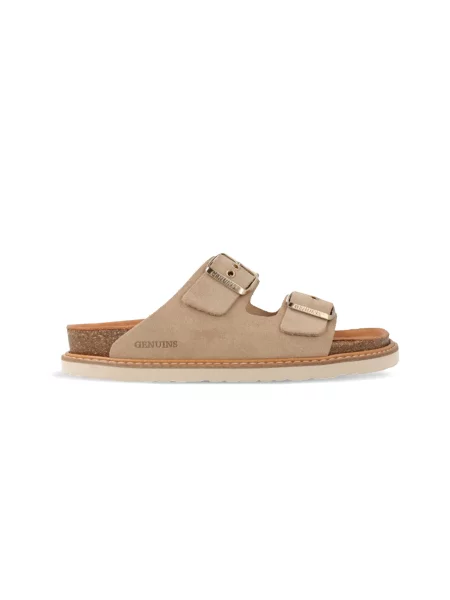 Genuins Hawaii Velour Almond Kobiety Sandały Genuins Size: brązowy