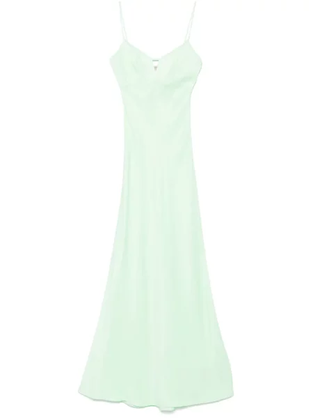 Rochie maxi Twinset din satin de costum verde