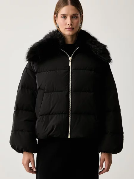 Twinset geacă cu puf pentru femei negru