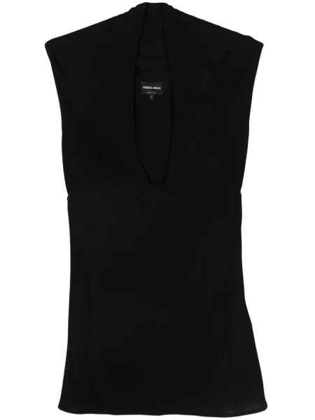 Top Giorgio Armani din jerseu scurt negru