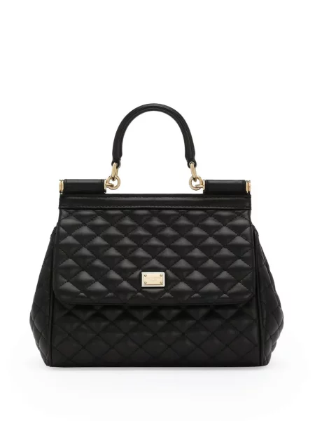 Rankinė Dolce & Gabbana Sicily dygsniuotas juoda
