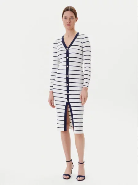 Pletena obleka Guess bela