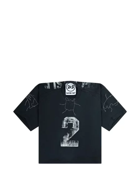 Scurt tricou Secnd Slf cu imagine negru