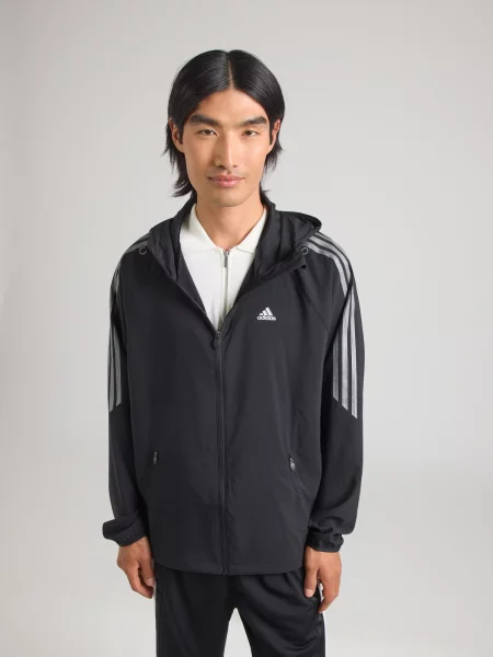 ADIDAS ORIGINALS Funkčná bunda WINDRUNNER striebornosivá / čierna biela