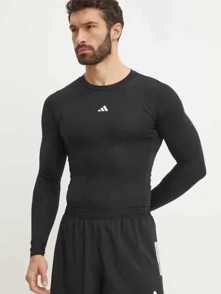 Tricou adidas TECHFIT Compression Training Long Sleeve Long-Sleeve Top Black/ A Charcoal S negru