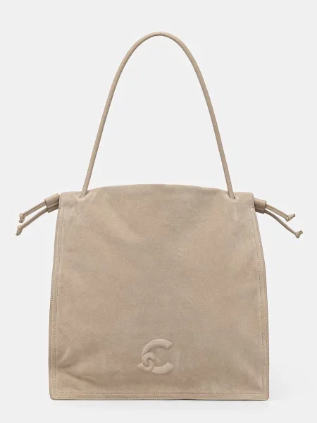 Coccinelle geantă shopper pentru femei din piele întoarsă DULSE SUEDE bej