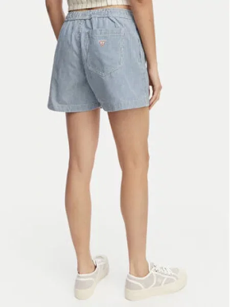 Guess Jeans kratke hlače ženske od pamuka plava