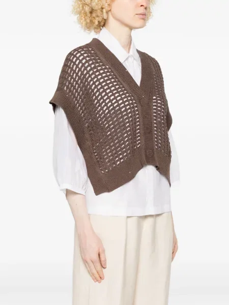 Cardigan Peserico tricotate maro