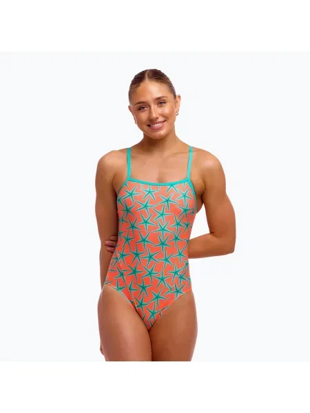 Дамски цял бански костюм Funkita Single Strap One Piece stars below оранжево