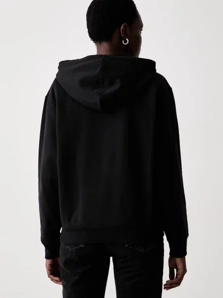 BLUZA Z KAPTUREM ESSENTIALS OVERSIZED FLEECE czarna