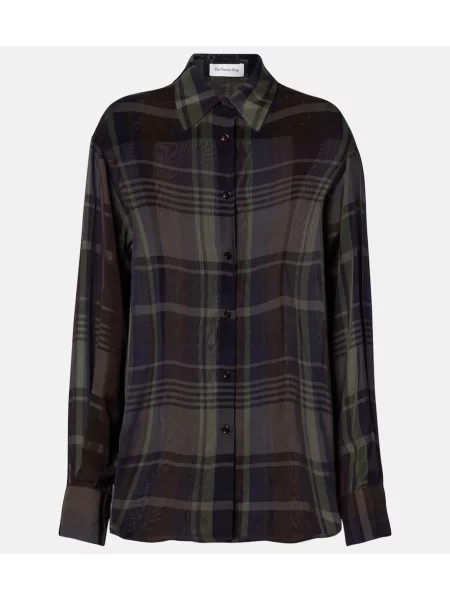 Cămașă The Frankie Shop în carouri transparente