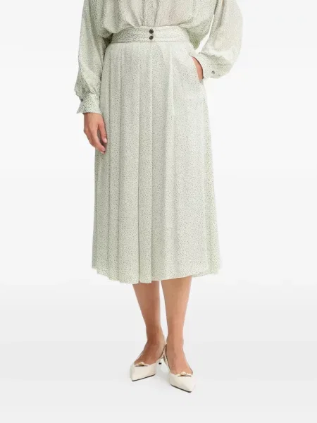 Fusta plisata Forte_forte plisată până la genunchi verde
