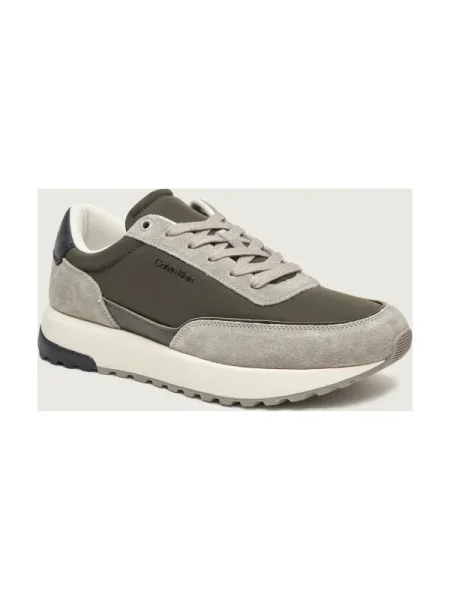 Sneakerși Calvin Klein cu șireturi din dantelă verde