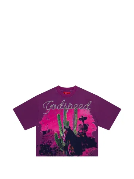 Tricou Godspeed cu imagine violet
