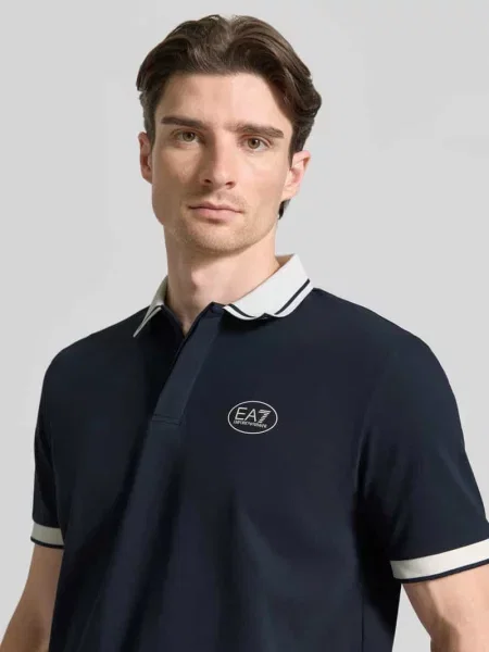 Koszulka polo o kroju regular fit z nadrukiem z logo Ea7 Emporio Armani niebieska