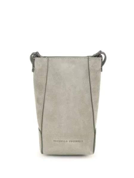 Top Brunello Cucinelli din piele gri