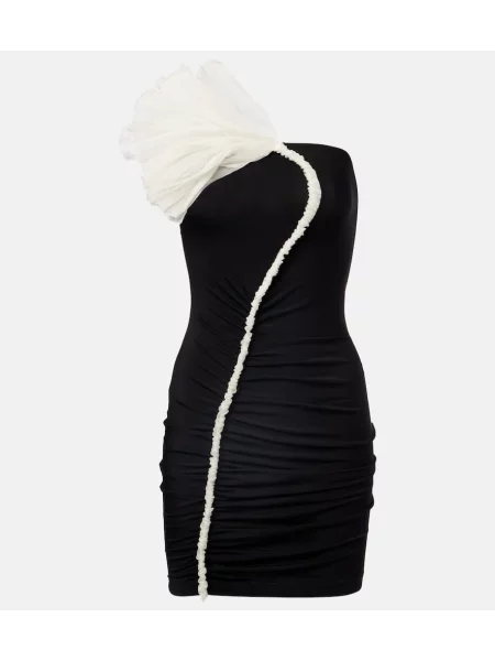 Rochie Nensi Dojaka cu model floral negru