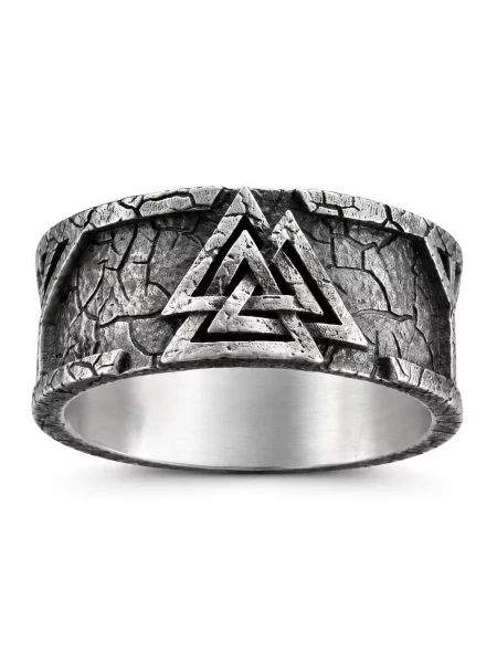REYTEL Inele VALKNUT. RUNES argintiu