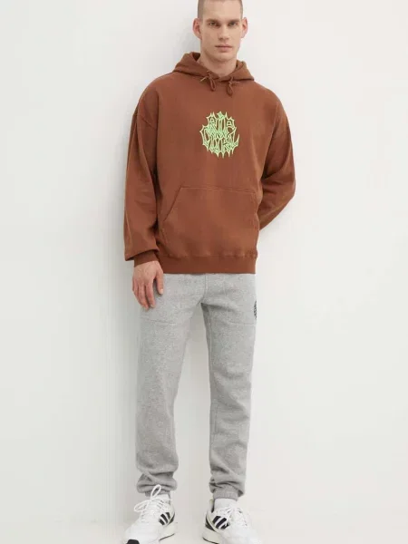 Кофта Rip Curl з капюшоном з принтом коричневий