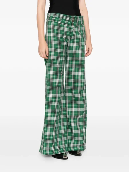 Pantaloni Blaklace în carouri verde