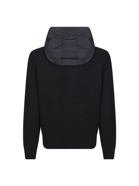 Kardigan Moncler wełniany z kapturem czarny