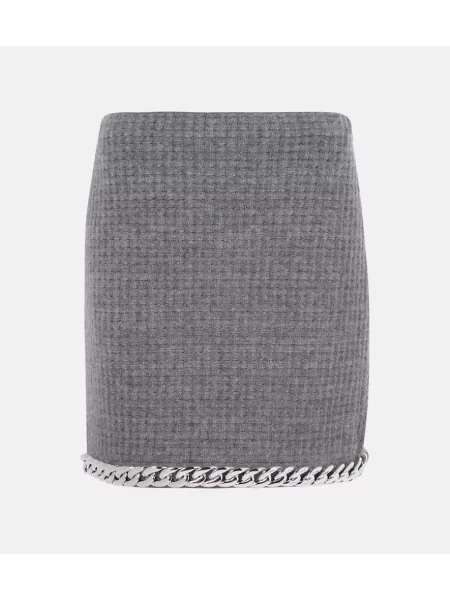 Fustă Tory Burch de lână gri