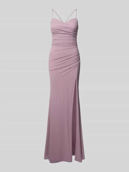 Sukienka wieczorowa o kroju slim fit z rozporkiem Luxuar