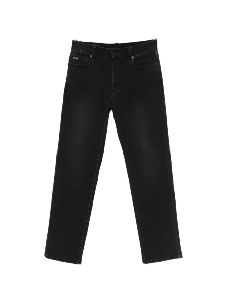 Дънки straight leg Emporio Armani с автограф сиво