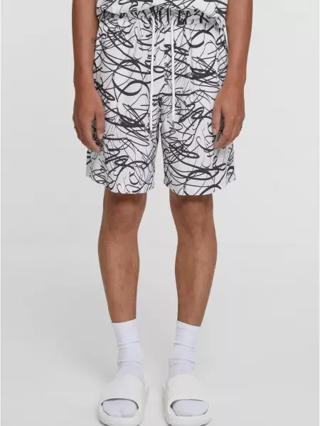 Urban Classics Kalhoty černá bílá