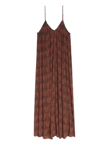 Paisley mintás csipkés maxi ruha Zadig&voltaire barna