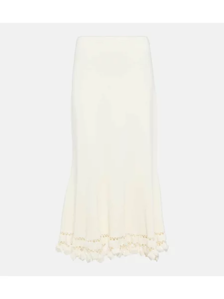 Fusta maxi Ulla Johnson tricotate alb