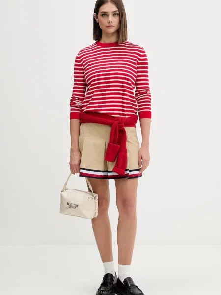 Tommy Jeans Pulover Essential roșu