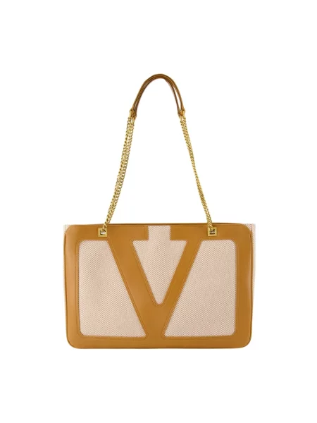 Wielobarwność torebka skórzana Valentino Garavani skórzana elegancka brązowa