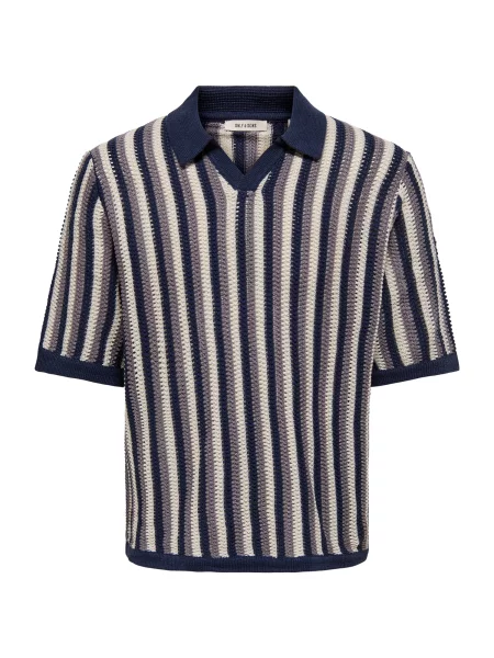 Only & Sons Pulover ONSTHUE albastru închis / lila / murdar alb