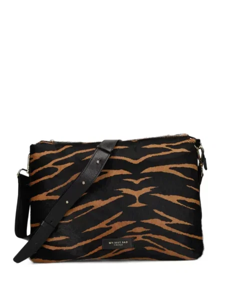 Geantă My Best Bag din piele cu imagine cu imprimeu animal print maro