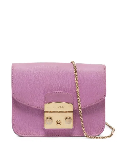 Geanta crossbody Furla din piele violet