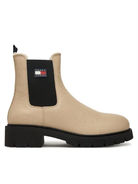 Tommy Jeans Ghete Jodhpur Tjw Chelsea Boot Wl Écru
