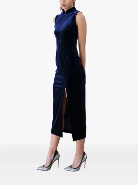 Rochie Qipology de catifea albastru