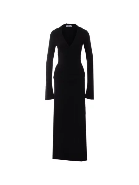 Rochie maxi Eleh cu volane plic negru