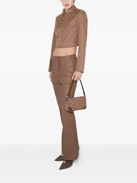 Pantaloni Misbhv din piele maro