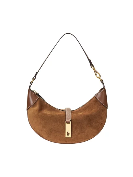 Polo Ralph Lauren torebka hobo skórzana brązowa