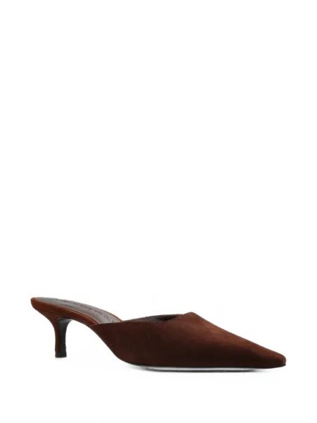 Papuci tip mules Black Suede Studio din piele de căprioară negru