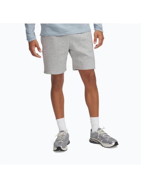 Pantaloni scurți pentru bărbați Under Armour Icon Fleece mod gray light heather/white alb