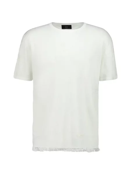 Tricou Alanui cu franjuri alb