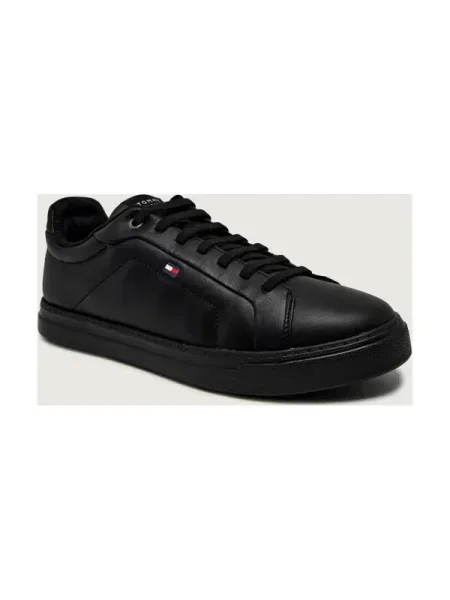 Tommy Hilfiger Teniși din piele ICON COURT negru