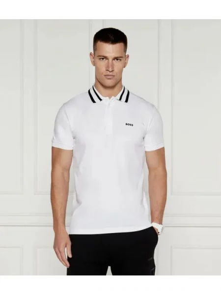 BOSS GREEN Polo Paule alb