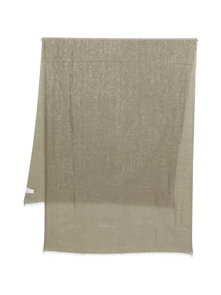 Fular Brunello Cucinelli cu franjuri verde