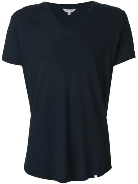 Tricou Orlebar Brown cu decolteu în V albastru